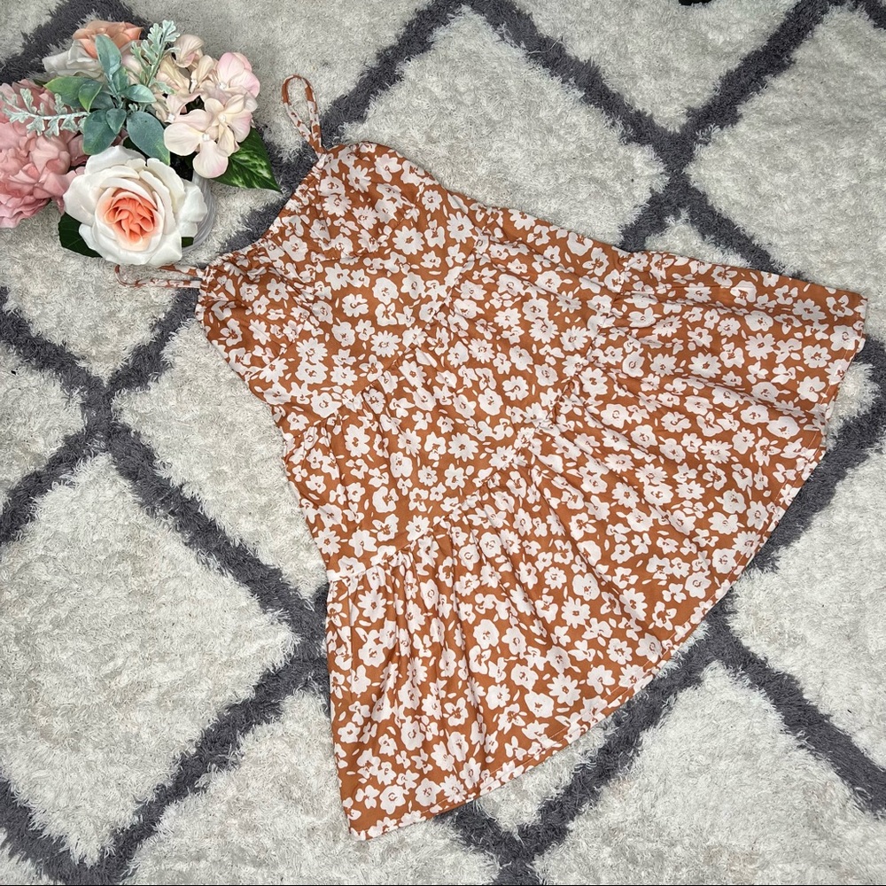 Shein Floral Orange Dress Girl’s Size 8Y
